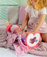 Jc Toys La Newborn 14" Baby Doll Rocking Crib Gift Set, 11 Pieces
