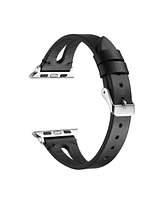 Posh Tech Sage Black Genuine Leather Band for Apple Watch, 42mm-44mm