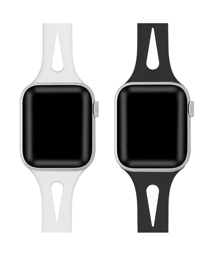 Posh Tech Alex 2-Pack White and Black Silicone Bands for Apple Watch