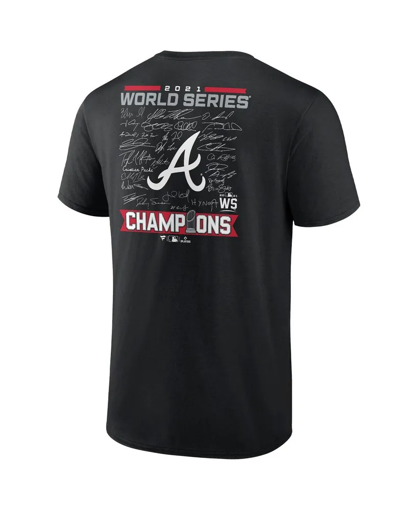 Men's Black Atlanta Braves 2021 World Series Champions Signature Roster T-shirt