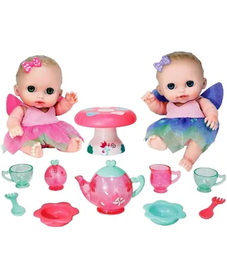 Lil' Cutesies Twins 8.5" All Vinyl Dolls Fairy Tea Set - Twin Fairy