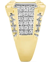 Men's White Diamond (1-1/3 ct. t.w.) & Brown (7/8 Cluster Ring 10k Gold