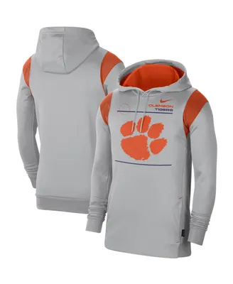 Men's Gray Clemson Tigers 2021 Team Sideline Performance Pullover Hoodie