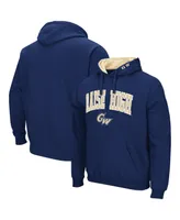 Men's Navy Gw Colonials Arch and Logo Pullover Hoodie