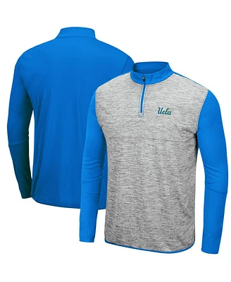 Men's Heathered Gray, Blue Ucla Bruins Prospect Quarter-Zip Jacket