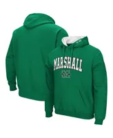 Men's Kelly Green Marshall Thundering Herd Arch and Logo Pullover Hoodie