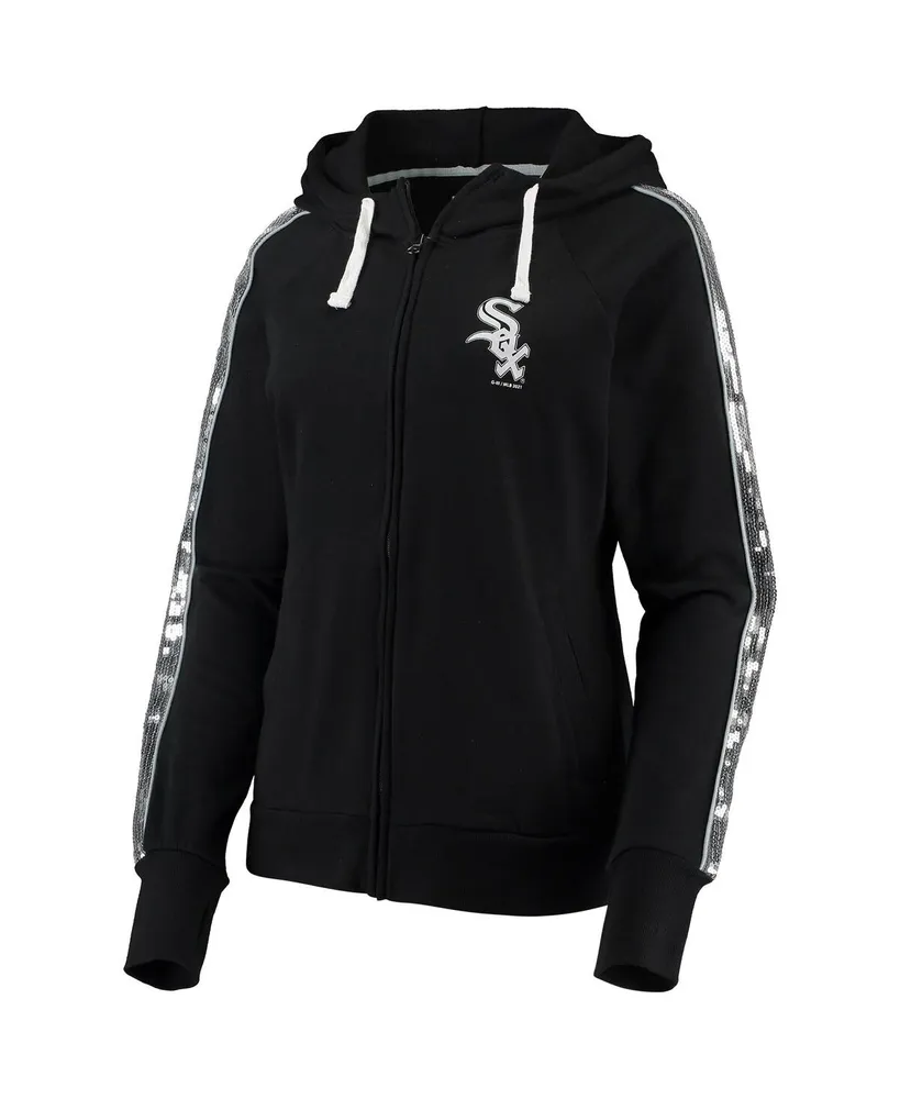 Women's Black Chicago White Sox Game Changer Raglan Full-Zip Hoodie