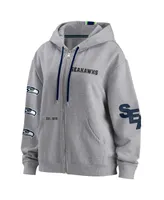 Women's Gray Seattle Seahawks Full-Zip Hoodie