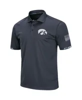 Men's Big and Tall Charcoal Iowa Hawkeyes Oht Military-Inspired Appreciation Digital Camo Polo Shirt