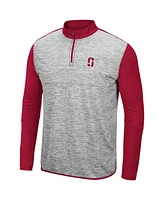 Men's Heathered Gray, Cardinal Stanford Cardinal Prospect Quarter-Zip Jacket