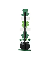 Glitzhome 42" Lighted St. Patrick's Wooden Shamrocks Porch Decor