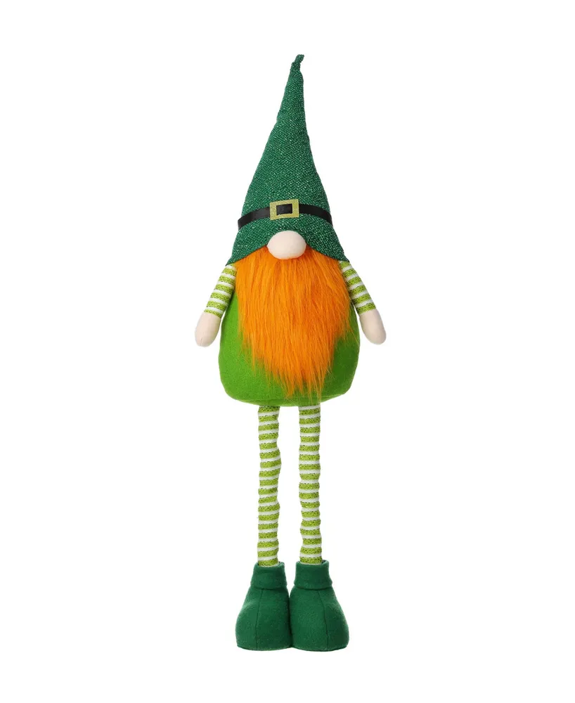 Glitzhome 40" Telescoped Fabric St. Patrick's Gnome Standing Decor