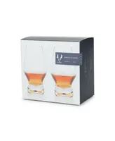 Viski Footed Crystal Scotch Glasses, Set of 2, 8 Oz