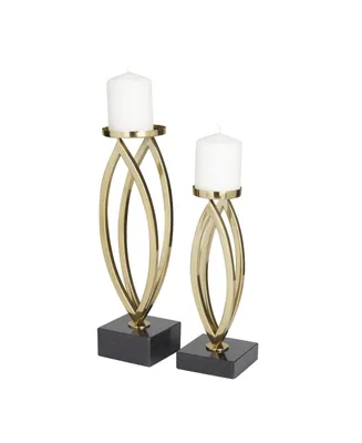 Stainless Steel Candle Holder, Set of 2 - Gold