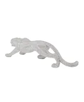 Glam Leopard Sculpture, 11" x 42" - Silver