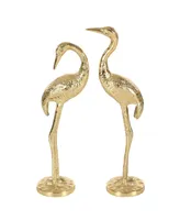 Coastal Flamingo Sculpture, Set of 2 - Gold