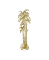 Polyresin Coastal Palm Tree Sculpture, 16" x 15" - Gold