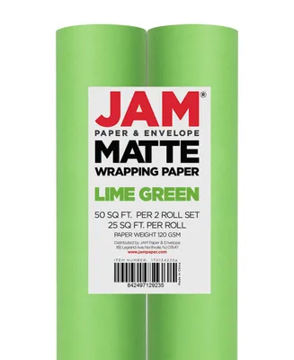 JAM Paper & Envelope Wrapping Paper, Matte Black, 25 Sq ft, All Occasion, 2  Pack 