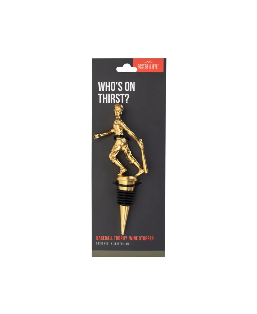 Foster & Rye Baseball Trophy Wine Stopper - Gold