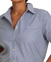 Lauren Ralph Plus-Size Striped Easy Care Cotton Shirt