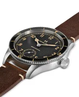 Hamilton Men's Khaki Aviation Pioneer Brown Leather Strap Watch 43mm