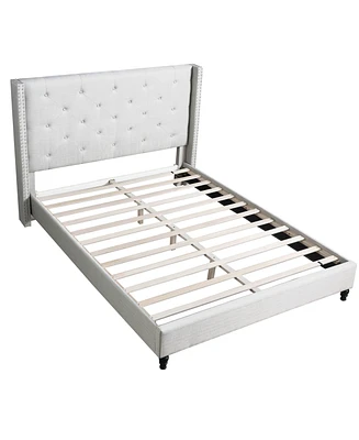 Valentina Upholstered Wingback Platform Bed