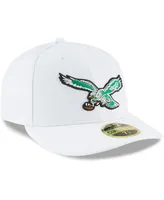 Men's White Philadelphia Eagles Throwback Logo Omaha Low Profile 59FIFTY Fitted Hat