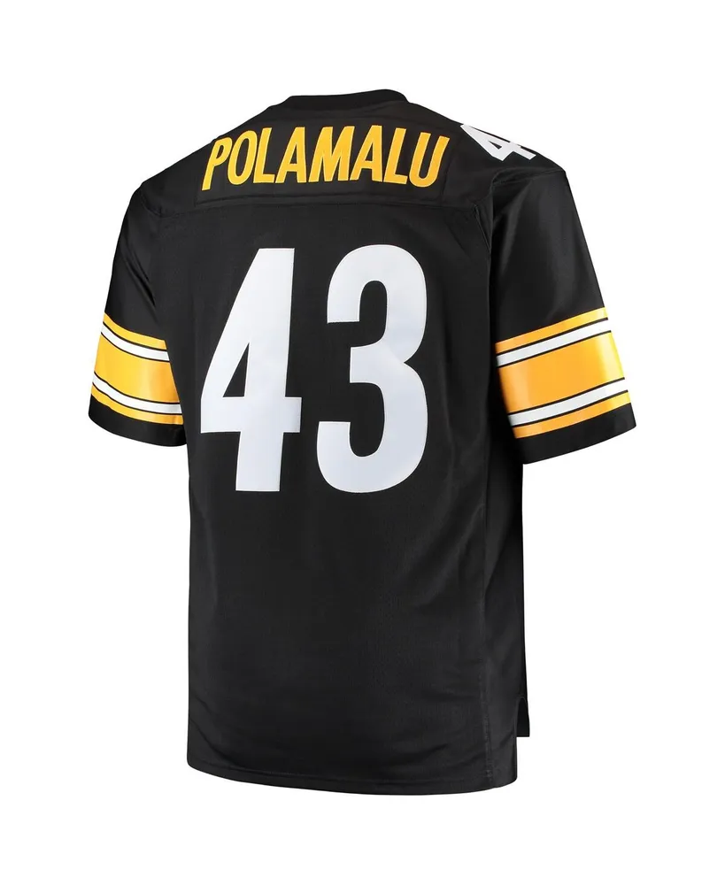Men's Troy Polamalu Black Pittsburgh Steelers Big and Tall 2005 Retired Player Replica Jersey