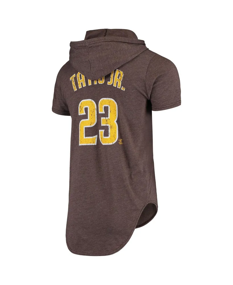 Men's Fernando Tatis Jr. Heathered Brown San Diego Padres Softhand Player Tri-Blend Hoodie T-shirt