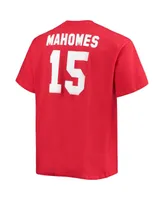 Men's Big and Tall Patrick Mahomes Red Kansas City Chiefs Player Name Number T-shirt