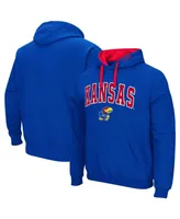 Men's Royal Kansas Jayhawks Big and Tall Arch and Logo 2.0 Pullover Hoodie