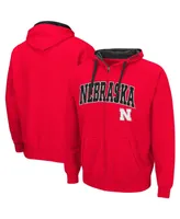 Men's Scarlet Nebraska Huskers Big and Tall Full-Zip Hoodie