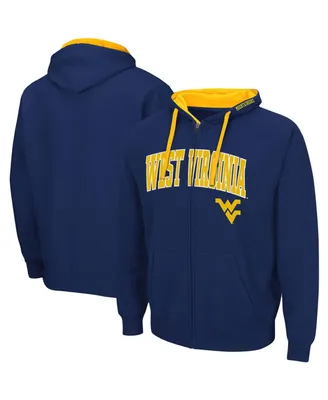 Men's Colosseum Navy West Virginia Mountaineers Big and Tall Full-Zip Hoodie