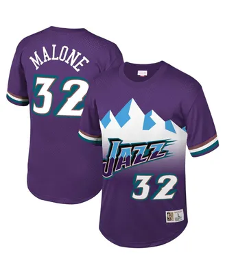 Men's Karl Malone Purple Utah Jazz Mesh T-shirt