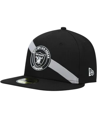 Men's Black Las Vegas Raiders Stripe 59FIFTY Fitted Hat