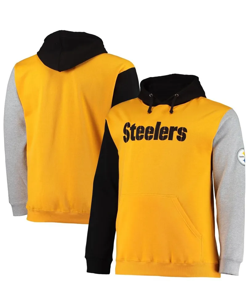 Pittsburgh Steelers Mitchell & Ness Big Face Historic Logo Pullover Hoodie  - Gold