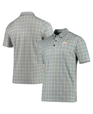 Men's Gray, Black Pittsburgh Steelers Deliver Button-Down Polo Shirt