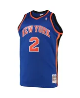 Men's Mitchell & Ness Larry Johnson Blue New York Knicks Big and Tall Hardwood Classics Swingman Jersey