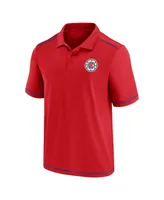 Men's Red La Clippers Primary Logo Polo Shirt