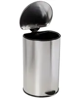 Honey Can Do 40-Liter Semi-Round Stainless Steel Step Trash Can with Lid