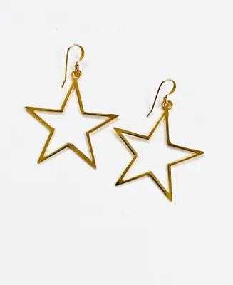 Women's Large Star Earrings with 14K Gold Fill Earwires