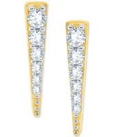 Diamond Graduated Spear Earrings (1/5 ct. t.w.) in 14k Gold-Plated Sterling Silver - Gold