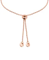 Michael Kors 14k Rose Gold-Plated Sterling Silver Crystal Heart Halo Slider Bracelet