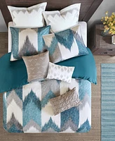 Ink+Ivy Alpine Chevron Stripe Reversible Comforter Set, Full/Queen