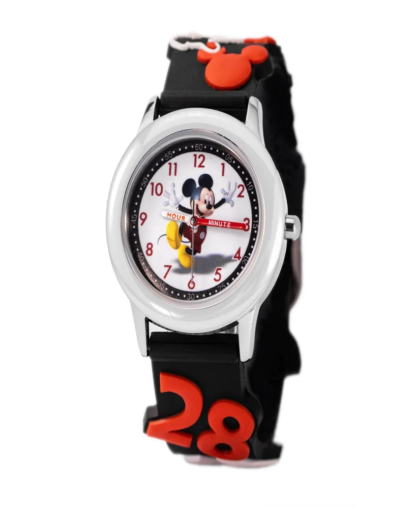 ewatchfactory Boy's Disney Mickey Mouse Black Plastic Strap Watch 32mm