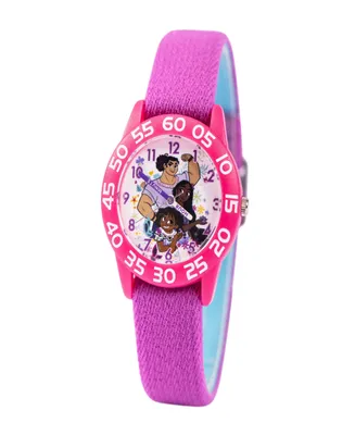 ewatchfactory Girl's Disney Encanto Plastic Purple and Blue Nylon Strap Watch 32mm