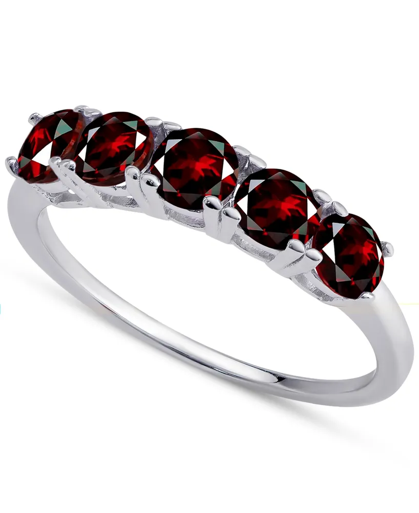 Rhodolite Garnet Five Stone Ring (1-3/4 ct. t.w.) in Sterling Silver