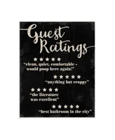 Stupell Industries Guest Rating Five Star Bathroom Black Funny Word Design Wall Plaque Art, 13" x 19" - Multi