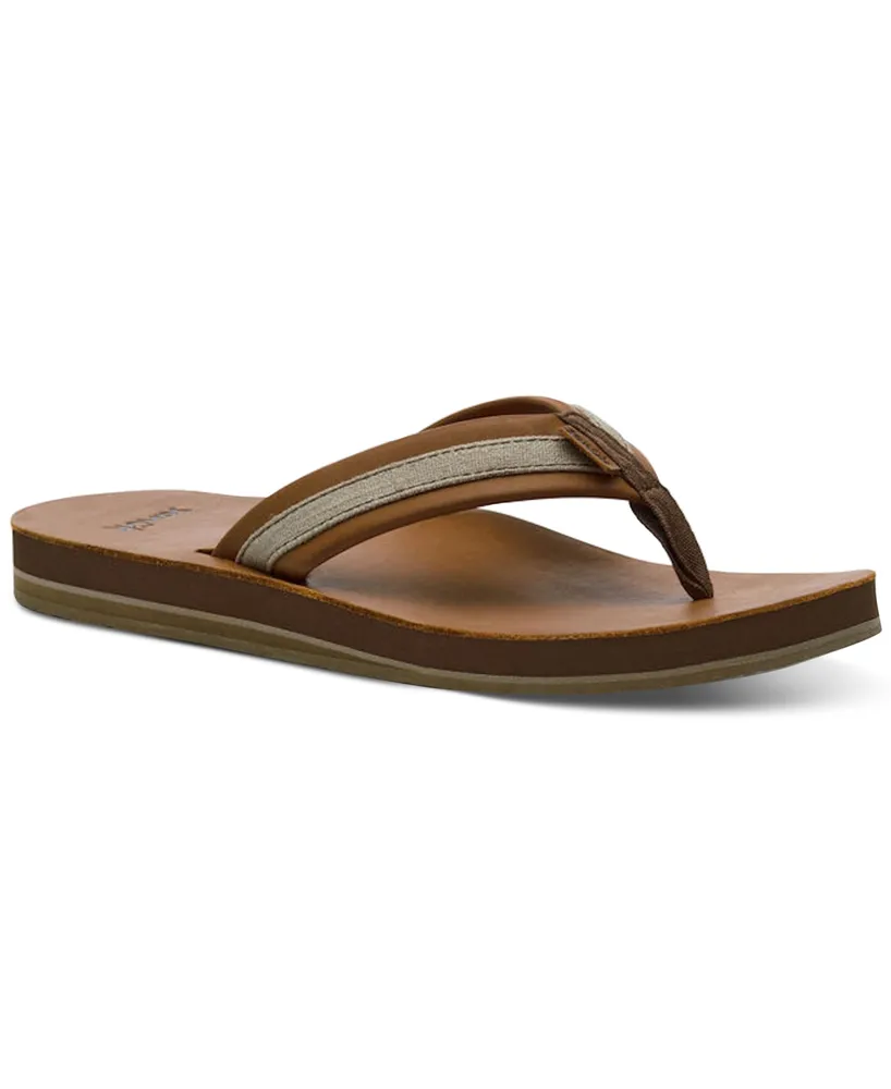 Sanuk Men's Hullsome Leather Flip-Flop Sandals