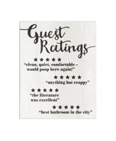 Stupell Industries Five Star Bathroom Funny Word Black White Wood Textured Design Wall Plaque Art Collection By Daphne Polselli